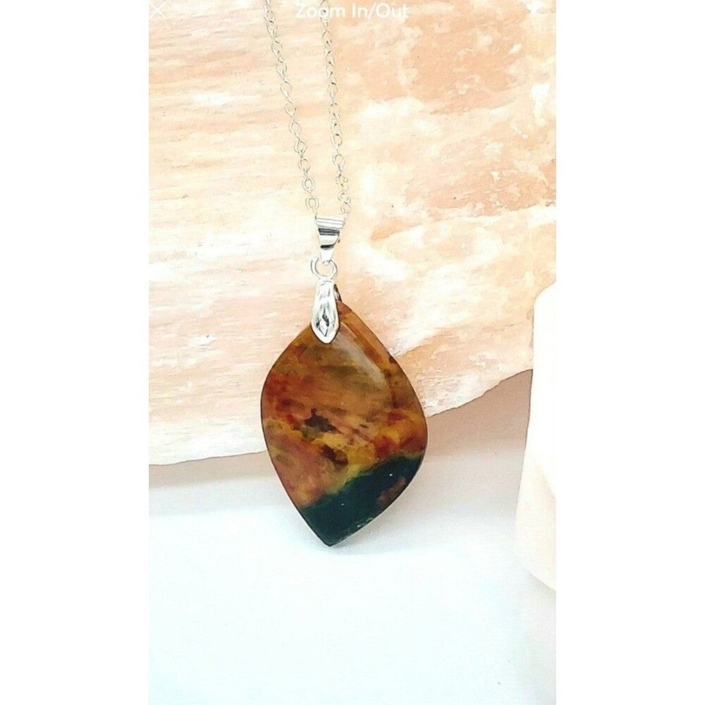 Bloodstone Necklace Natural Gemstone Pendant